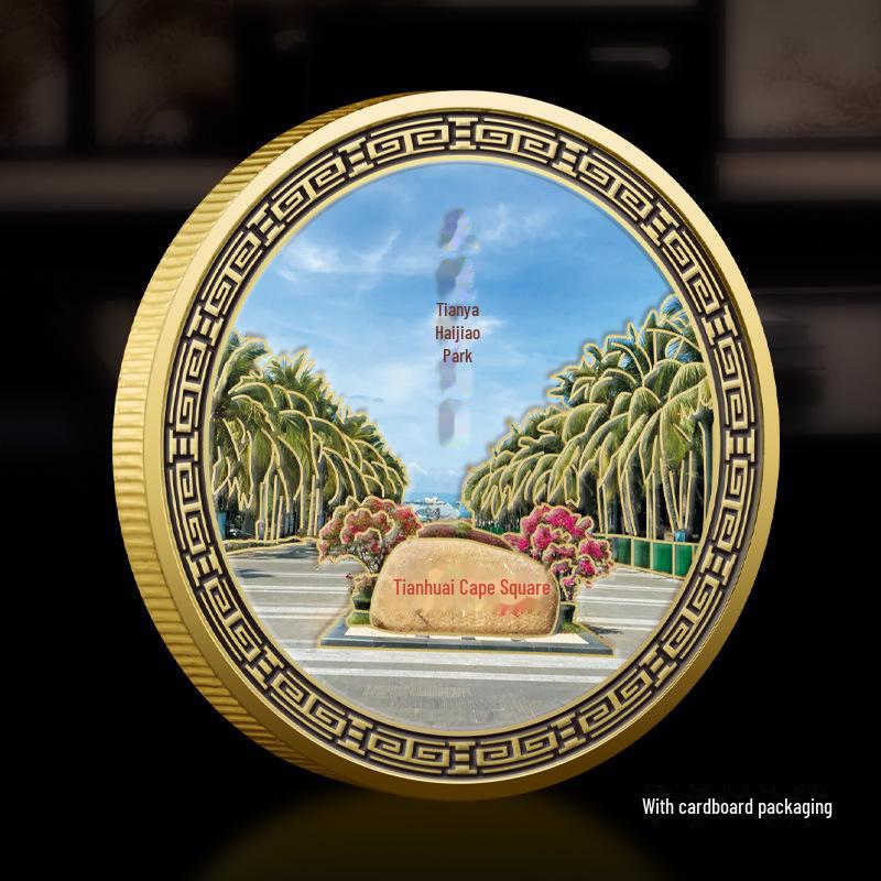 Sanya Hainan Medallas de Metal en Relieve a Color y Monedas Turísticas Conmemorativas - Regalos Escénicos Culturales Populares