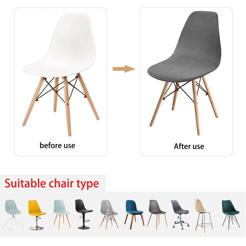 Wasserdichte Jacquard-Shell-Stuhlhussen, Spandex-Rückenlehne-Sitzbezug für Wohnzimmer, Büro, Bar, Bankett, Dekoration, Staubschutz, 1 Stück