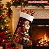 Christmas Decoration Fireplace Hanging Stocking 1pc 1pcs Christmas Stocking with Santa Claus & Snowflakes Desi