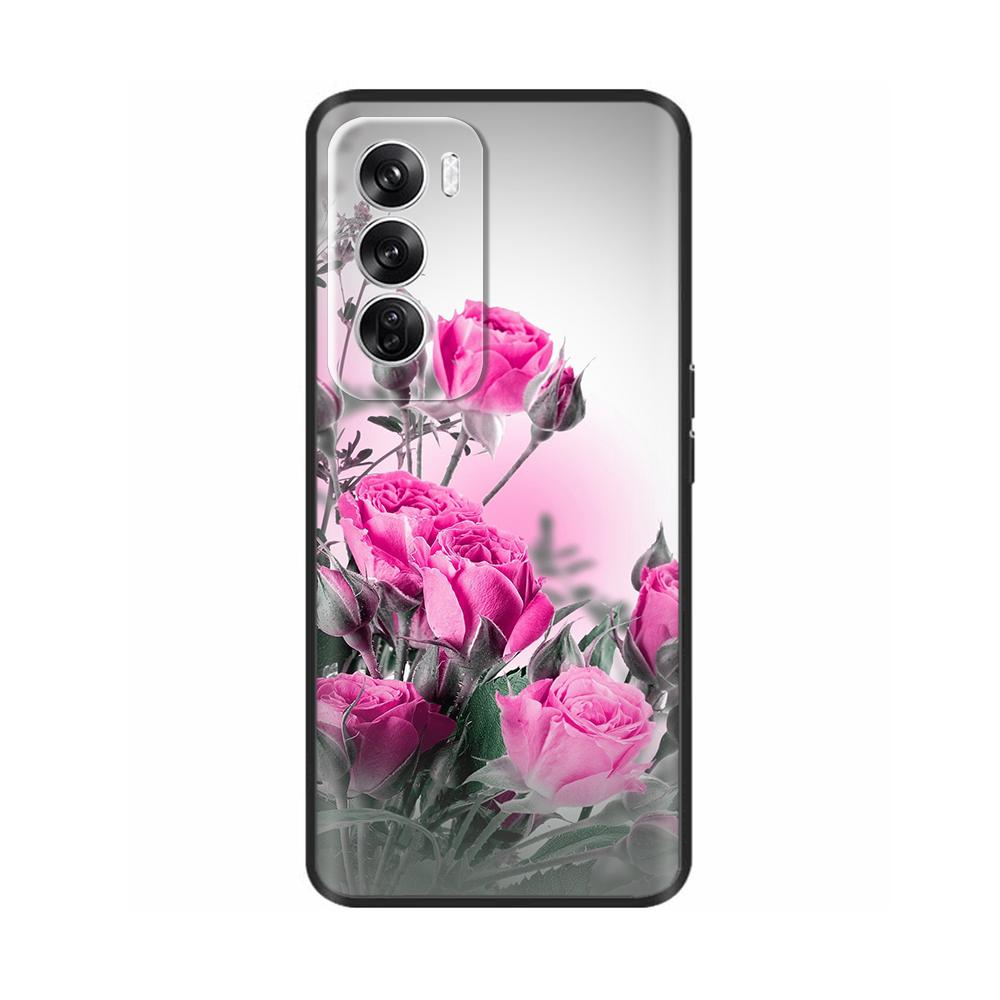 For OPPO Reno 12 5G Case Flower Painted Soft TPU Silicone Case Cover for Oppo Reno12 Pro Protective Shells On Reno 12Pro Capa