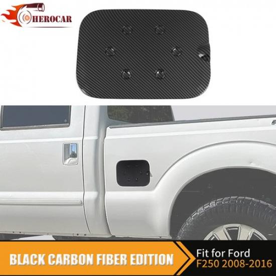 Carbon Fiber Gas Cap Fuel Door Gas Tank Trim for Ford F250/F350/F450/F550 2008+