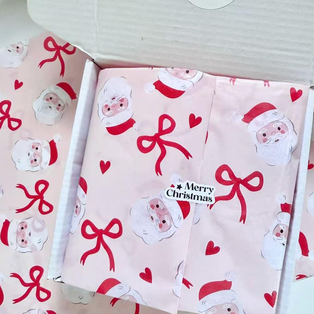 10 pièces Bouquet de Noël Papier Nouveau Motif Sapin de Noël Papier Papier d'emballage Père Noël Haute Qualité Houx Baies Papier Cadeau