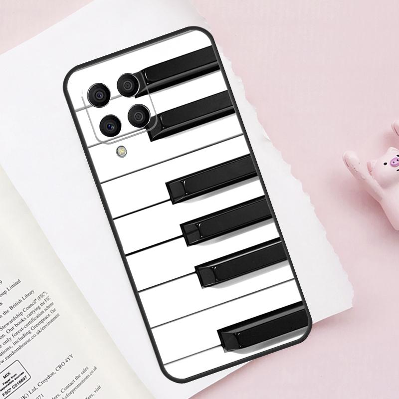 Piano keys Vintage Music Notes For Samsung Galaxy M13 M23 M33 M53 M30s M31s M32 M52 M12 M55 M15 M20 M21 M51 M34 M54 Case