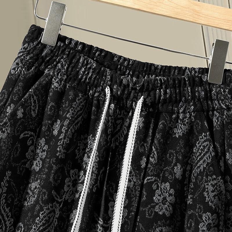 Women's Paisley Print Drawstring Elastic Waist Casual Long Pants