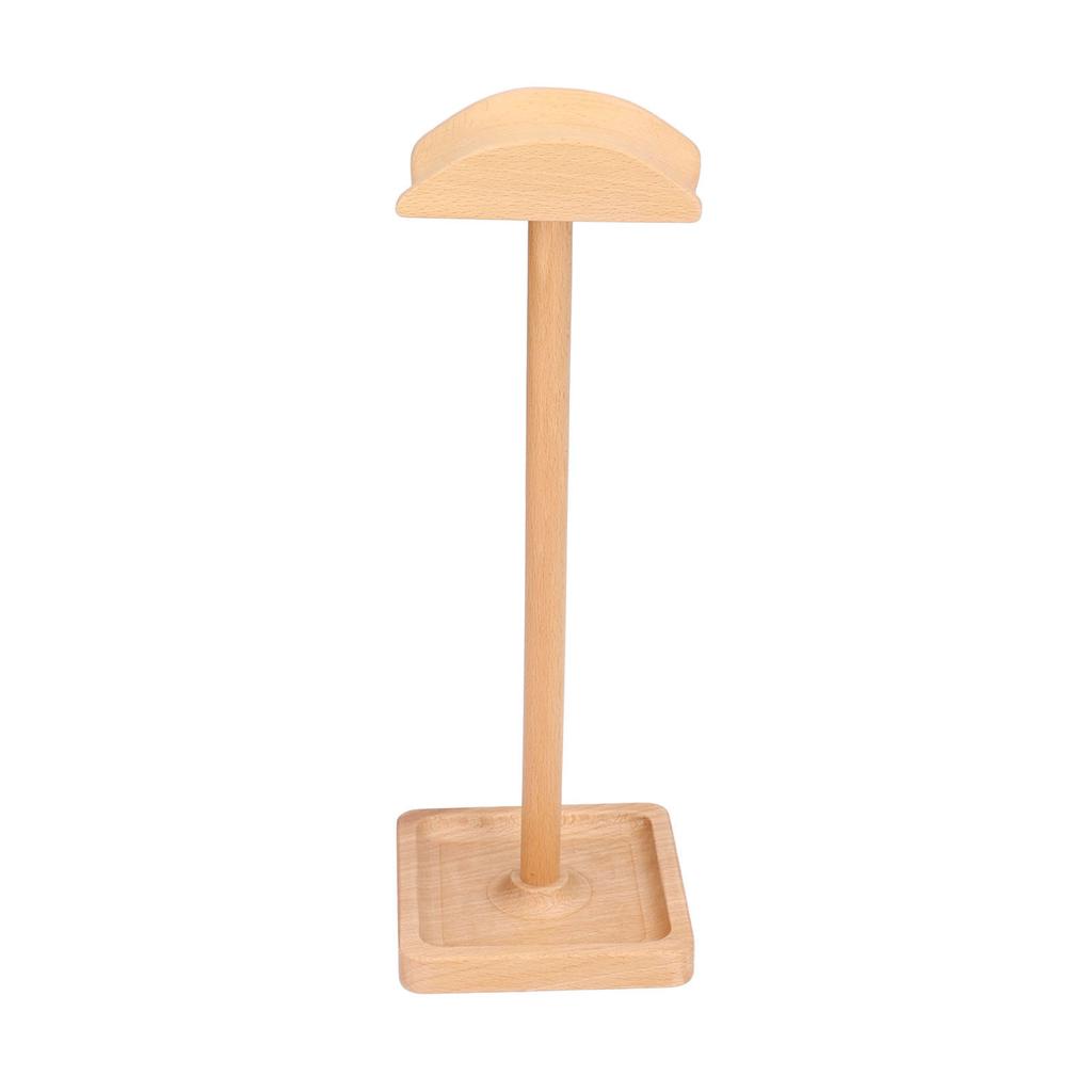 Wooden Headphone Holder Beech Headset Stand Desktop Display Shelf for Home Office Studio Study
