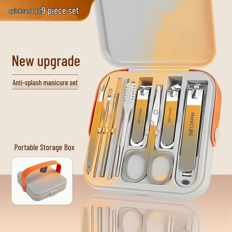 Jiwumeng Portable Anti-Splash 9-Piece Manicure Set