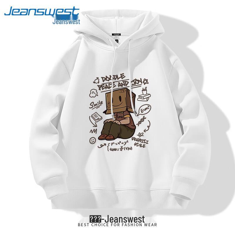 Sweat à capuche pour homme Jeanswest poids lourd avec imprimé Paper Bag Man