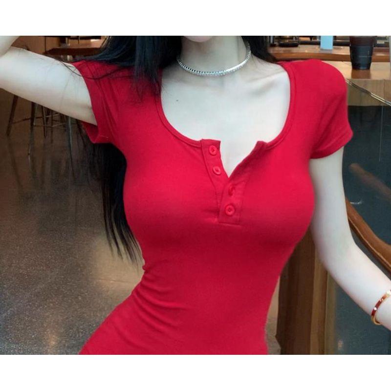 

Сексуальное платье с V-образным вырезом, облегающее бедра, Сексуальное облегающее платье с V-образным вырезом, Платье red XL