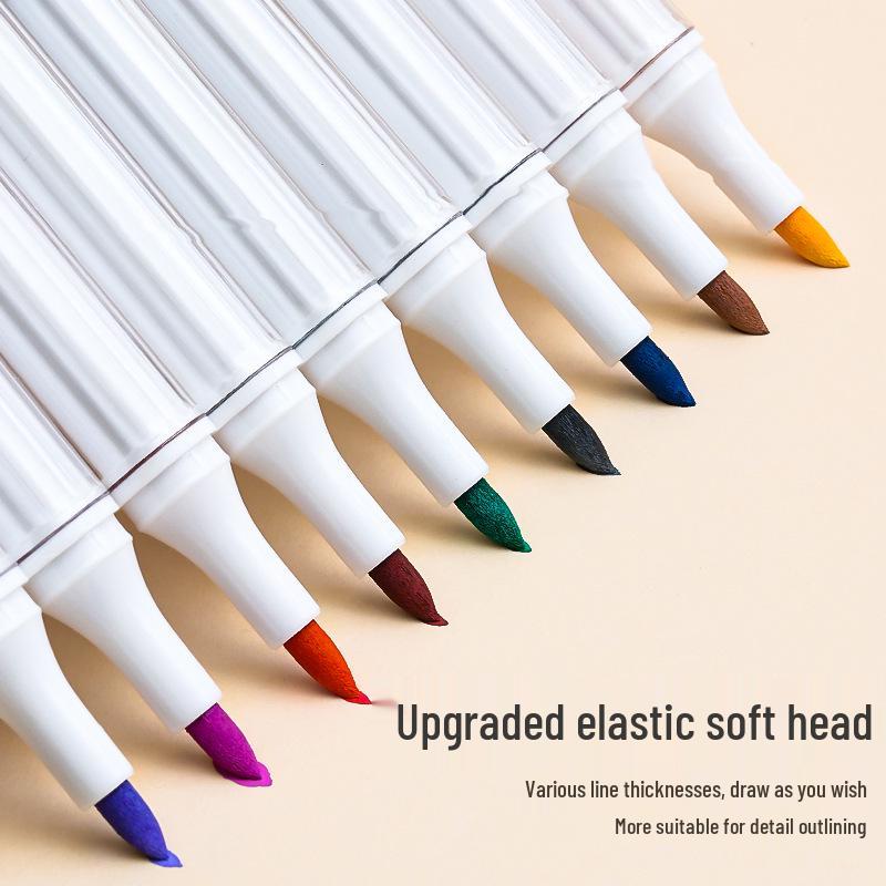 Blue Fruit M510 Soft Head Acrylic Marker Pen Set - 9 Colors for Art, Painting, and Graffiti