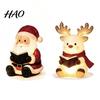 Reindeer Bookshelf Decoration Christmas Book Shelf Light, Iron Bookend Night Lamp with Santa Metal Stand Decor Snowman, Warm Glow Tabletop for