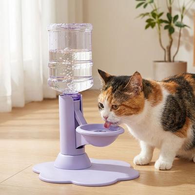 Non-Slip Automatic Cat Water Dispenser Adjustable Height Pet Water Bowl  Daily Drinking