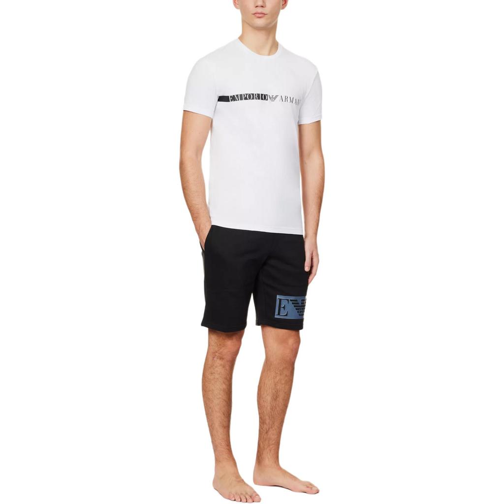 Emporio Armani FW22 Loose Fit Casual Logo Print Crew Neck Short Sleeve T-Shirt Men Tops White 111971-2F525-00010