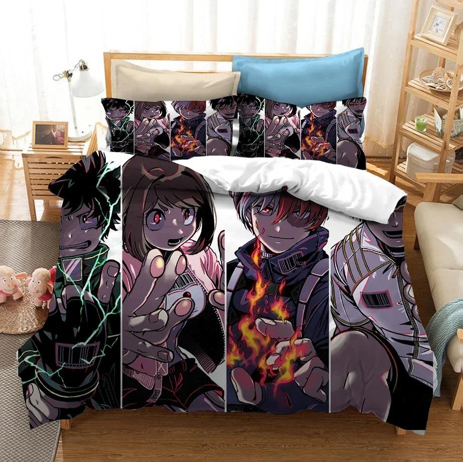 3D Printed Bedding Set Japan Anime My Hero Academia Duvet Covers With Pillowcases Bedclothes Bed Linen Home Textile Bedding Set