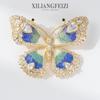 Cloisonné Enamel Copper Zircon Butterfly Brooch - Retro Style Coat Accessory