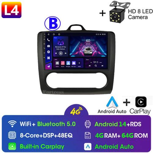9" 2 Din 4G+WiFi Car Radio for Ford Focus Exi MT Mk2 MK3 2004-2011 Multimedia Player Android 13 GPS Navigation Head Unit