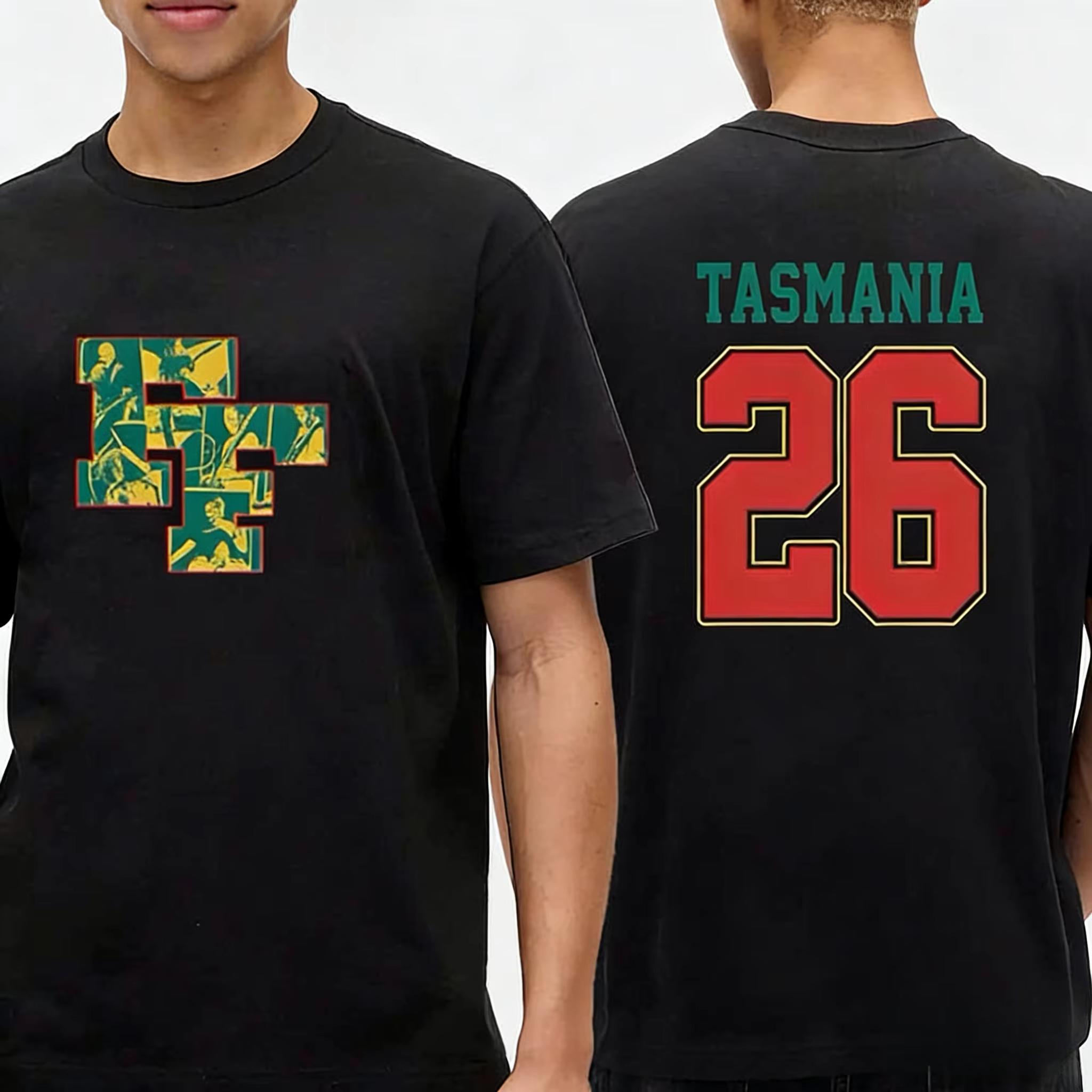 FF Foo Fighters Tasmania Tour 2026 Graphics 100cotton Mens Shirt Summer Album Shirts Womens Y2k Hip Hop Short Sleeve Tshirt S