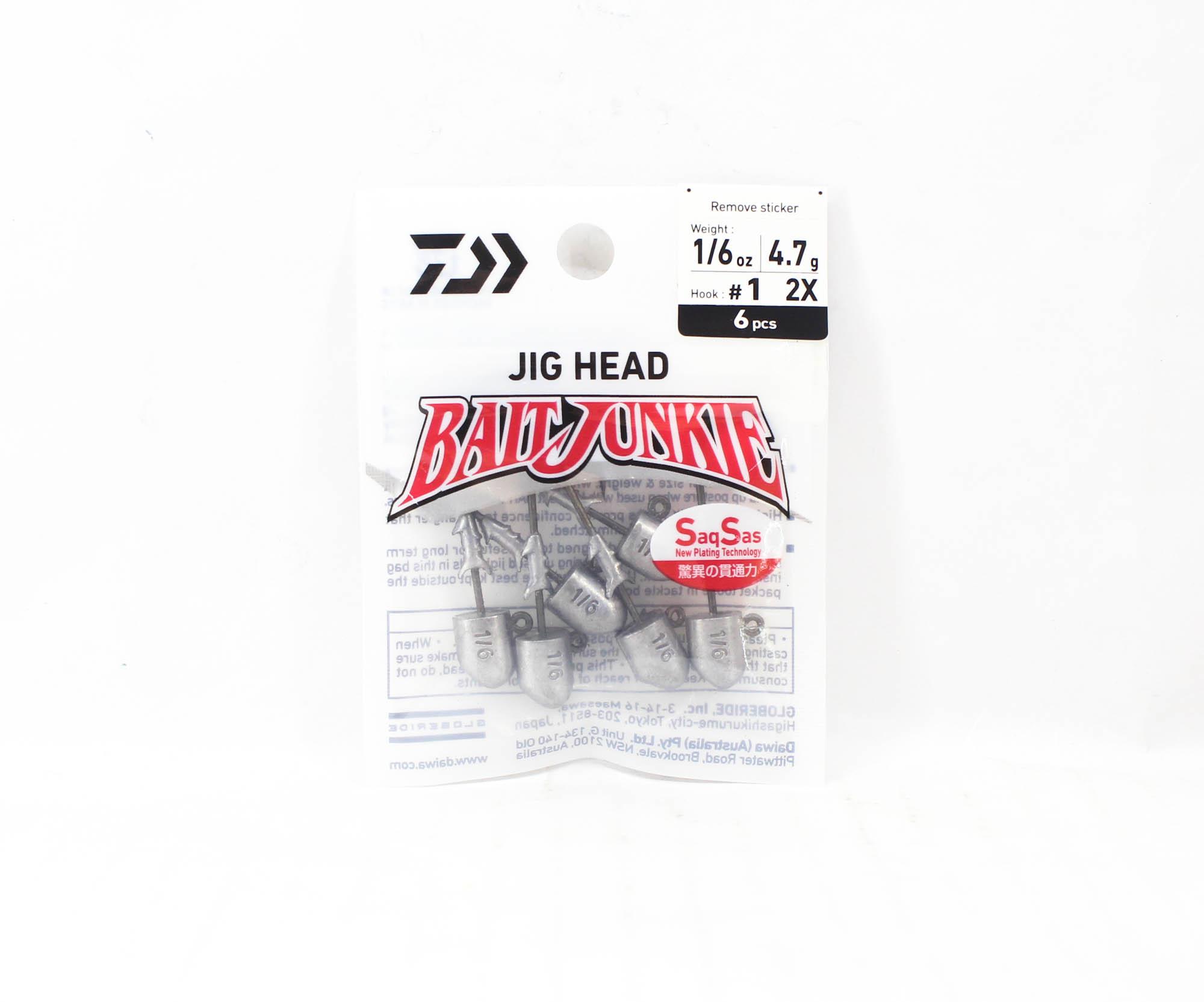 

Daiwa Jig Head Bait Junkie, 1/6 унции, 6 шт. в упаковке, крючок, размер 1 (3534)
