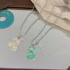 Pendant Clavicle Chain Bear Neck Jewelry Bear Pendant Choker Alloy Material Beaded Necklace for Fashion Ladies Teens