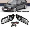 1Pair Car Front Bumper LED Fog Lamp Grille Cover for VW Golf Jetta MK3 Cabrio 1993-1998 White Drl Driving LED Fog Light—L48A