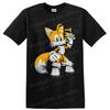 Tails Sonic The Hedgehog T Shirt Two Tailed Fox Cartoon Gamer Graphic Art Tee