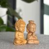Wood Carved Lotus Base,Miniature Black Sandalwood Shaped Base Artwork Crafts Small Buddha Wood Holder Ornament,For Home Decor