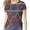 Summer Round Neck 3D Ethnic Geometric  Print Top Fashionable Casual Short Sleeved Women's T-shirts