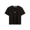 Lässiges T-Shirt mit Rundhalsausschnitt und Buchstaben-Print für Damen, kurzärmlig, Schwarz, J221837-BEH