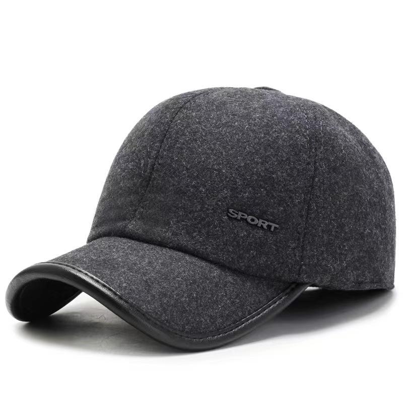 Winter Cashmere Wool Baseball Cap with Ear Protection for Warmth and Comfort