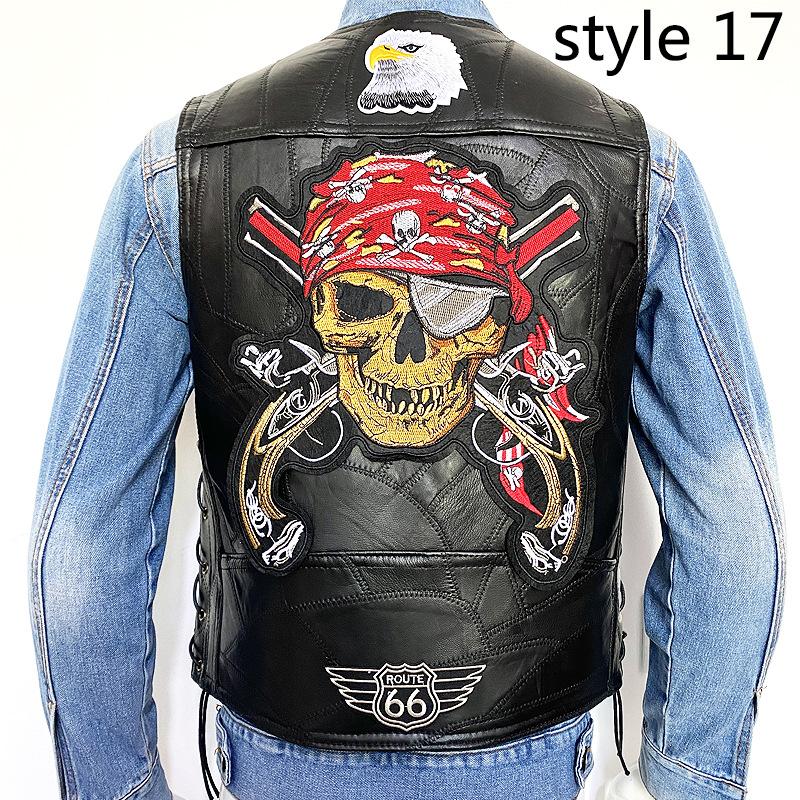 Модный мужской джинсовый жилет с вышивкой большого размера и без рукавов — фото 10