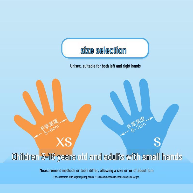 Kids' Individually Packaged Thick Disposable Latex Gloves for Painting, Cooking, and Dishwashing