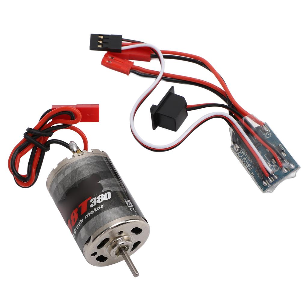 RC Brushed Motor ESC Professional 380 Stainless Steel Large Torsion 38T Brushed Motor with 30A Brush ESC JST Plug for 1/16 1/18 RC Car Boat