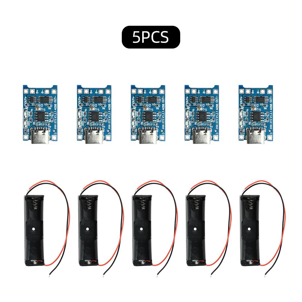 18650 Lithium Ion Battery Charging Board Type‑C 5V 1A TC4056 Module With Indicator Light And Battery Holder