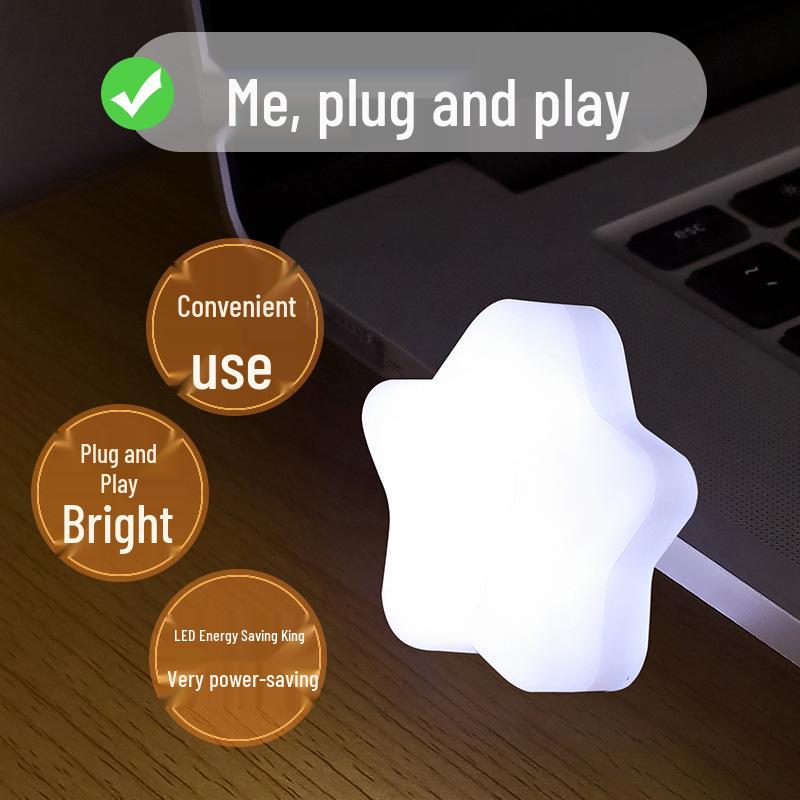 Heart-Shaped LED USB Night Light with Power Bank - White, Warm, Blue, Pink for Bedroom or Dorm Table 