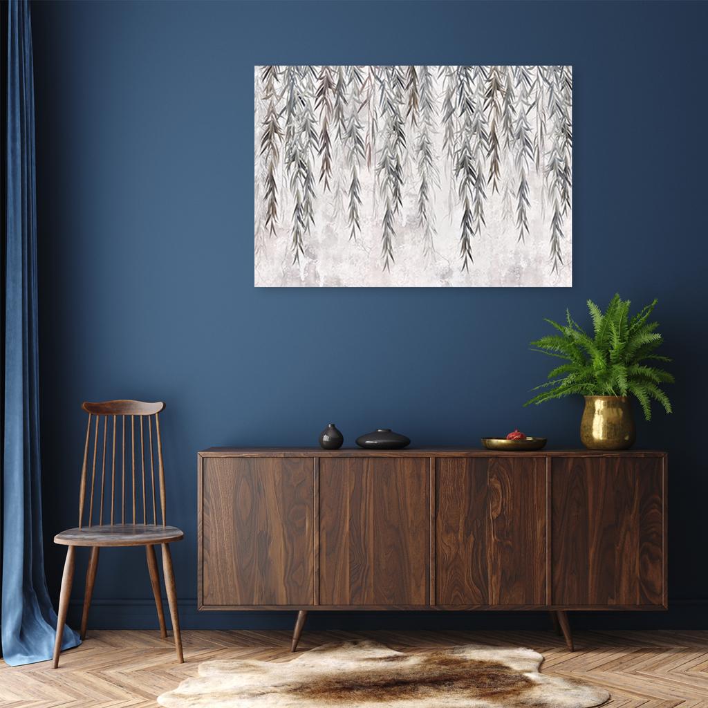 Canvas Print Tropical Plants In Gray On Concrete