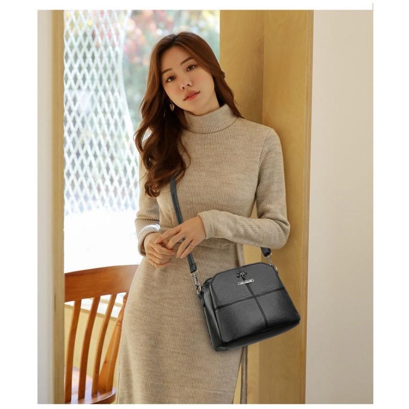 Women New Shoulder Bag Large Capacity Fashion Korean Solid Color Middle-Aged Women Mom Bag Mini Square Bag Crossbody Bag