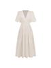 Mote Damer Sommer Vintage Kjole Kvinner Lanternermer Volanger Casual Kjole V-hals Høy Midje Sexy Selskap Midi Strandkjoler