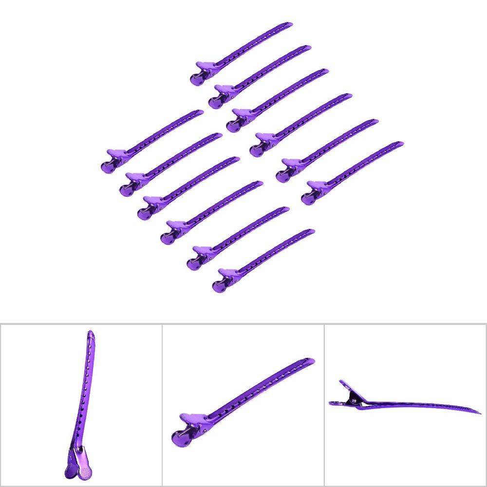 12PCS Purple Salon Hair Clip Fashion Sectioning Clip Home Use Duck Bill Clips  Salon