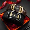 Men's Belt Crocodile Pattern Cowhide Automatic Buckle Belt High End Business Classic New Trousers Belt for Young and Middle Aged