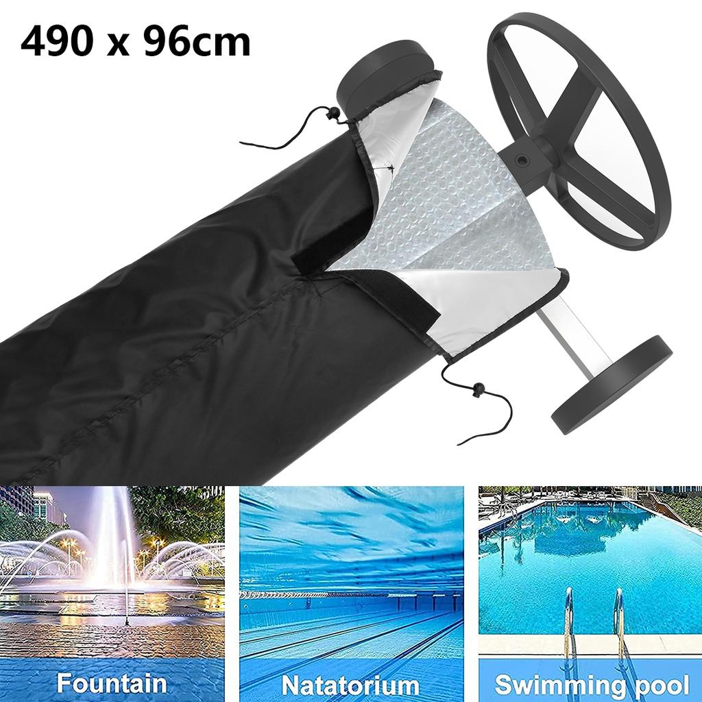 Swimming Pool Cover Reel Winter Solar Blanket Cover for Pool Anti-UV Waterproof Pool Protective Reel Covers for for Above Ground