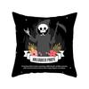 New Halloween Black and White Skull Pumpkin Printed Peach Leather Velvet Pillowcase Sofa Office Cushion Cover