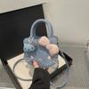 New Cat Face Denim Cartoon Handbag niche crossbody bag Mini Women's handbag Anime Cute Shoulder Tote Bag Versatile Shoulder Bag