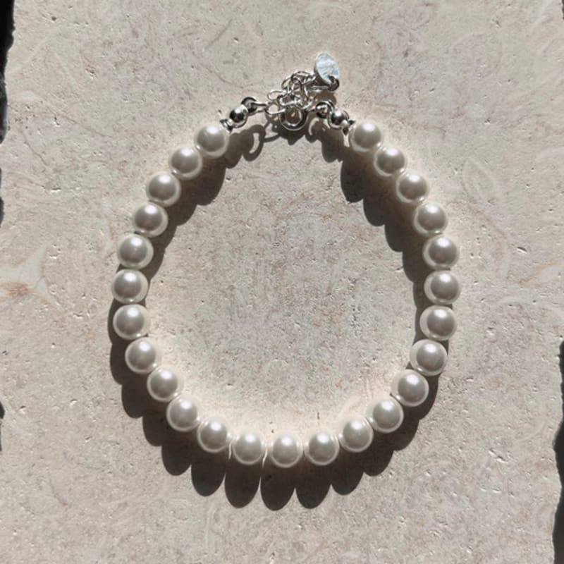 KIETIMOOR White Pearl Bracelet 6mm (Silver925) White Pearl Bracelet Silver