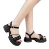 New leather one-word buckle summer sweet fashion thick-soled muffin bottom non-slip and thin versatile women's sandals