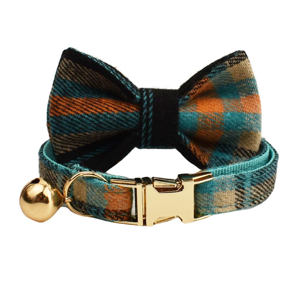 Plaid Bow Tie Pet Collar