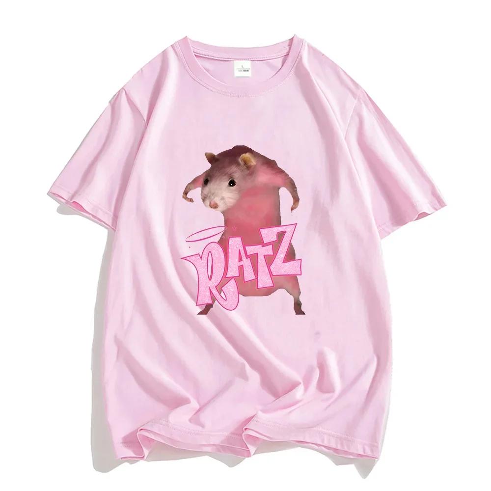 Ratz Mouse Cartoon Printed Women's T-shirt Casual Short Sleeve T-shirt Casual Kawaii Summer O-neck Tshirt Cute Male Soft Shirts