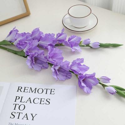 84cm Artificial Gladiolus Branch Floral Art Handmade Simulation Gladiolus Flower Real Touch Fake Flowers Outdoor Garden Decor