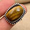 Tigerauge-Edelstein, handgefertigter Ring aus massivem 925er-Sterlingsilber