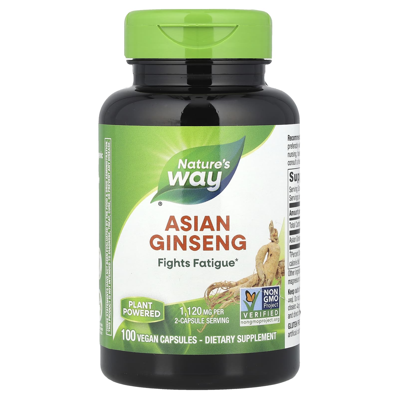 

Nature S Way, Asian Ginseng, 1,120Mg, 100 Veggie Caps (560Mg per Capsule)