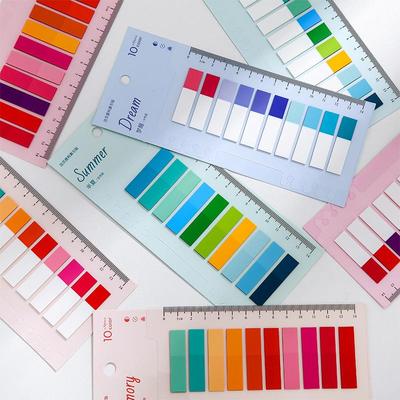 1pcs Romantic Memory Color Memo Pad PET Sticky Notes 14cm Ruler Index Stickers Book Marker Office School