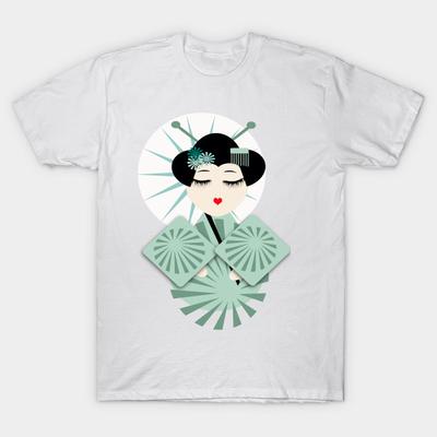 T Shirt Women Geisha Harajuku Print Kawaii Tshirt Summer Short Sleeve Female T-Shirt Top Tee
